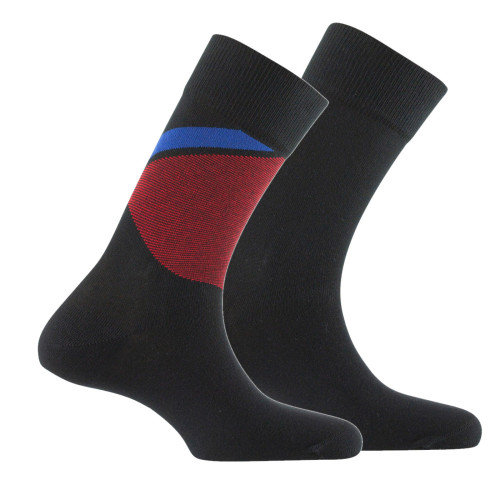Lot de 2 mi chaussettes homme en coton fabrication française