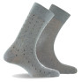 Lot de 2 mi chaussettes fil d'écosse gris