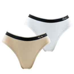 Lot de 2 culottes femme beige et blanc