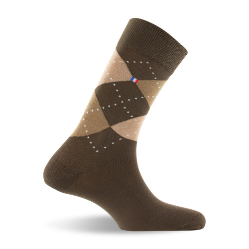 Mi chaussettes intarsia coton marron
