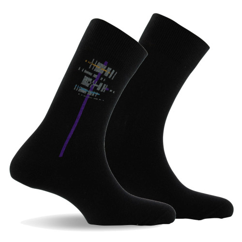 Lot de 2 mi chaussettes coton noir