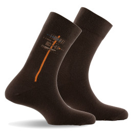 Lot de 2 mi chaussettes coton marron