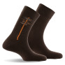 Lot de 2 mi chaussettes coton marron