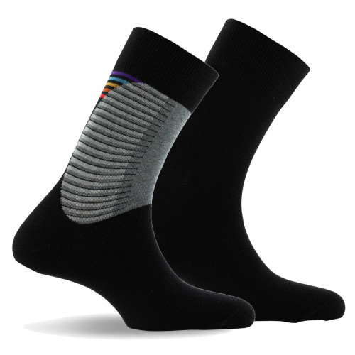 Lot de 2 mi chaussettes coton noir