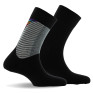 Lot de 2 mi chaussettes coton noir