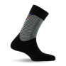 1 paire de mi chaussettes noir à rayures