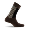 1 paire de mi chaussettes marron à rayures
