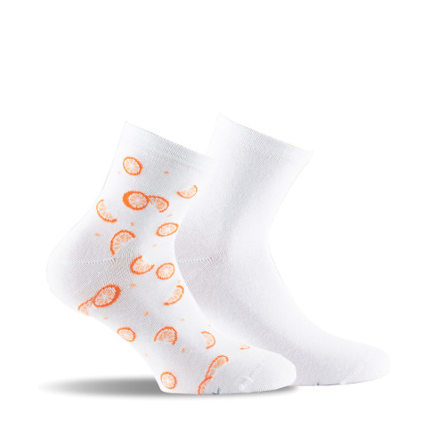 lot de 2 socquettes femme fantaisies blanc.