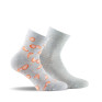 lot de 2 socquettes femme fantaisies grises.