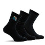 Lot de 3 mi chaussettes femme chouette noir.