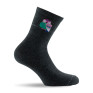1 paire de mi chaussettes gris foncé avec motif chouette.