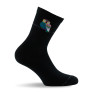 1 paire de mi chaussettes noir avec motif chouette.