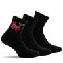 Lot de 3 socquettes femme en coton noir.