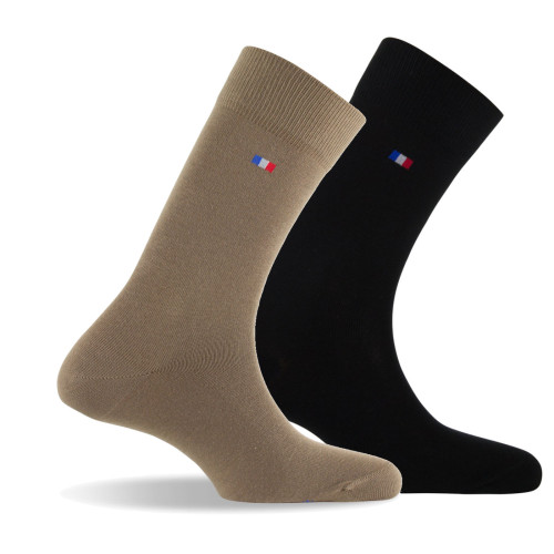 Lot de 2 chaussettes unies  coton homme