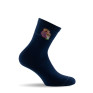 1 paire de mi chaussettes marine avec motif chouette.
