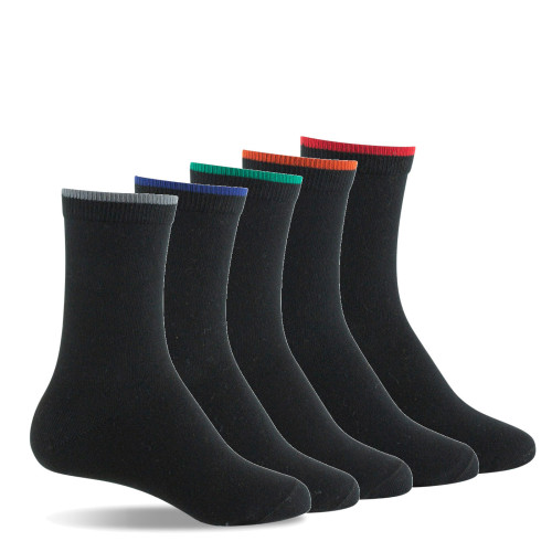 Lot de 5 mi chaussettes coton enfant coloris noir