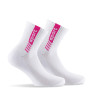 Lot de 2 paires de tiges courtes sport blanc fuchsia.
