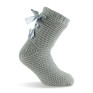 Chausson cocooning femme gris antidérapant.