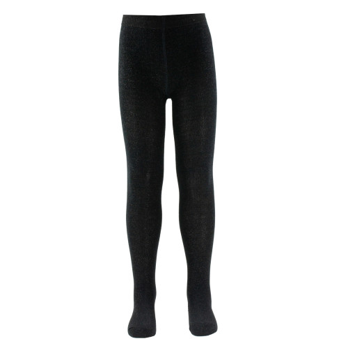 Collant enfant uni en lurex noir