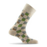 Mi-chaussettes homme damier revisité made in France beige