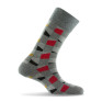 Mi-chaussettes homme gris damier revisité made in France