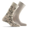 Lot de 2 mi chaussettes coton homme fantaisies plus unie