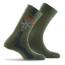 Lot de 2 mi chaussettes coton homme fantaisies moto plus unie vert