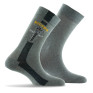 Lot de 2 mi chaussettes coton homme fantaisies moto plus unie gris