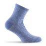 Lot de 3 paires de socquettes fantaisies femme en coton blanc/bleu