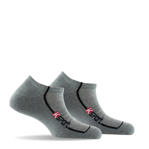 Lot de 2 paires d'invisibles ultra courtes gris
