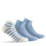 Lot de 3 ultra courtes femme rayures bleu, pois bleu, unie bleu
