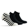 Lot de 3 ultra courtes femme rayures noir, pois noir, unie noir