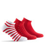 Lot de 3 ultra courtes femme rayures rouge, pois rouge, unie rouge