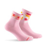 Lot de deux socquettes en coton  rose bracelet colorés