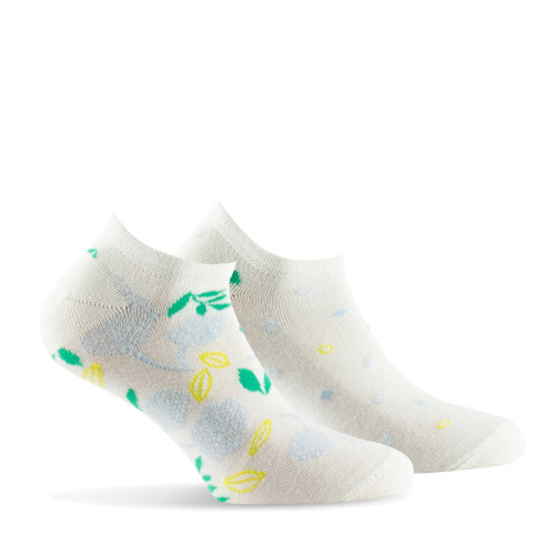 Lot de 2 invisibles femme motifs florales et plumetis écru