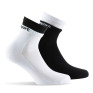 Lot de 2 socquettes double bord côte blanc noir