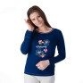 Pyjama femme en coton peigné fleurs placées