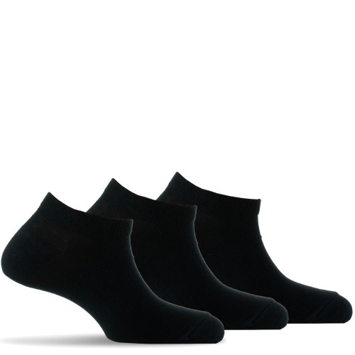 Lot de 3 paires d'invisibles en coton, petites chaussettes noir