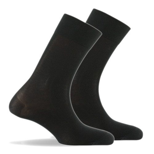Pack de 2 mi chaussettes jersey fabrication Française noir