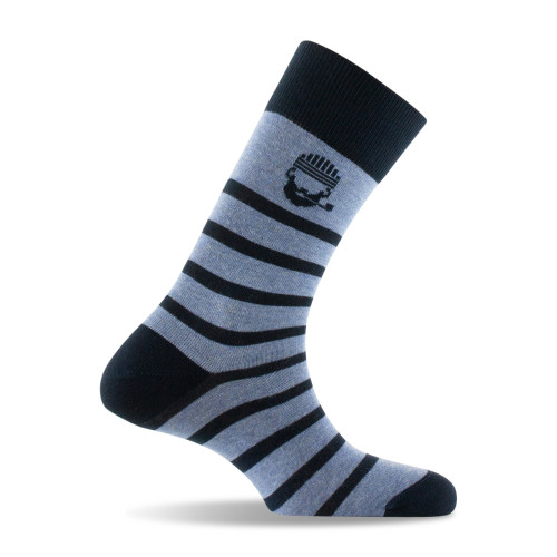 Mi-chaussettes marin sur rayures Made in France coloris bleu