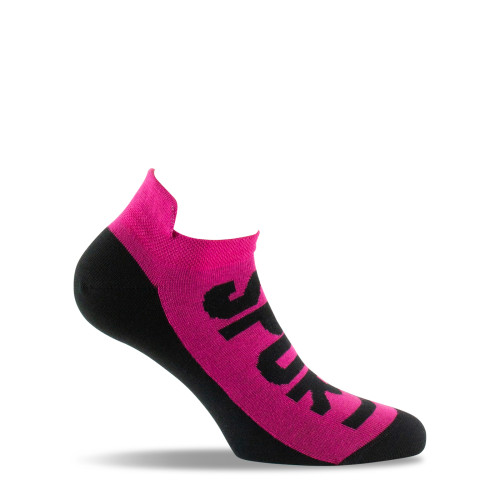Invisible femme double bord côte noir rose