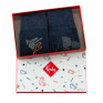 Coffret de 2 paires de mi chaussettes fantaisie homme made in France coloris bleu