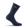 Mi chaussettes femme unie jean motif noeud tricolore lurex made in France