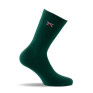 Mi chaussettes femme unie vert motif noeud tricolore lurex made in France