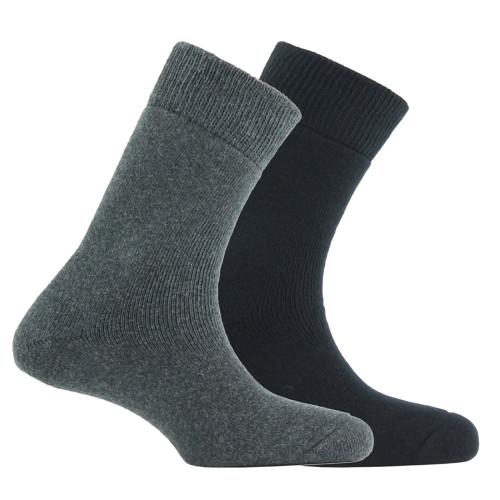 Lot de 2 paires de mi-chaussettes homme toute bouclette