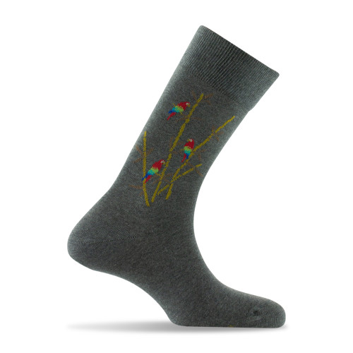 Mi-chaussettes homme coton Perroquets Made in France