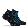 Pack de 2 paires de socquettes enfant semis de cerises et rayures noir.