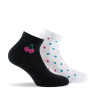 Pack de 2 paires de socquettes enfant cerises et pois noir blanc.