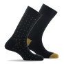 Lot de 2 paires de mi-chaussettes fantaisie plus unie made in France coloris noir