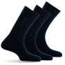 Lot de 3 paires de mi-chaussettes baguette, all over et unie coloris marine